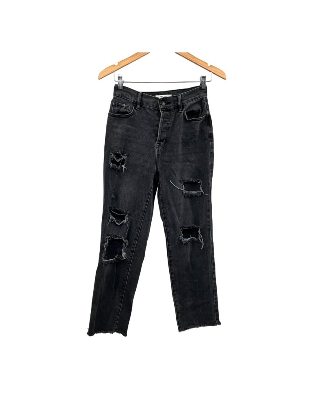 PacSun Womens High Rise Straight Leg Jeans Gray Distressed Size 25 Waist
